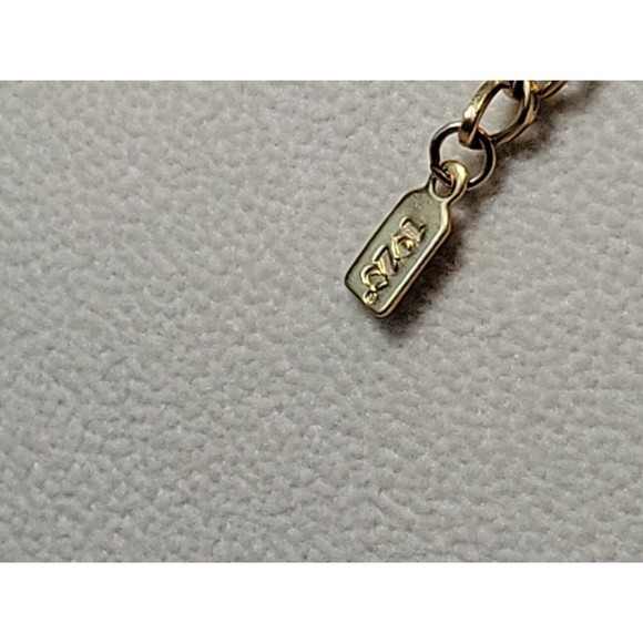 Vintage Victorian Art Nouveau Signed 1928 Yellow Gold Faux Pearl & Crystals - Picture 8 of 10